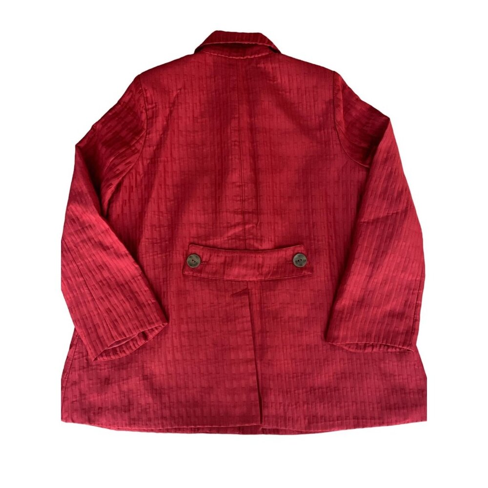 George Simonton Womens Red Textured Jacket Collared Front Pockets Medium - Picture 13 of 13
